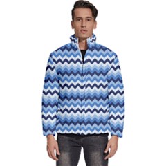 Zigzag-pattern-seamless-zig-zag-background-color Men s Puffer Bubble Jacket Coat by uniart180623