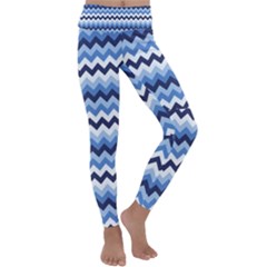 Zigzag-pattern-seamless-zig-zag-background-color Kids  Lightweight Velour Classic Yoga Leggings by uniart180623