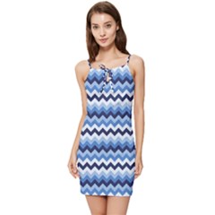 Zigzag-pattern-seamless-zig-zag-background-color Summer Tie Front Dress by uniart180623