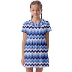 Zigzag-pattern-seamless-zig-zag-background-color Kids  Asymmetric Collar Dress by uniart180623