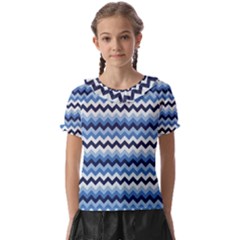 Zigzag-pattern-seamless-zig-zag-background-color Kids  Frill Chiffon Blouse by uniart180623