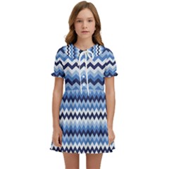 Zigzag-pattern-seamless-zig-zag-background-color Kids  Sweet Collar Dress by uniart180623