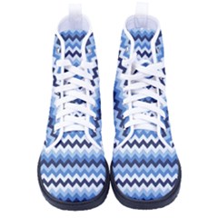 Zigzag-pattern-seamless-zig-zag-background-color Women s High-top Canvas Sneakers