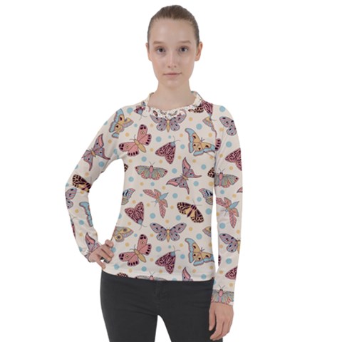 Pattern-with-butterflies-moths Women s Pique Long Sleeve Tee by uniart180623