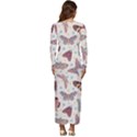 Pattern-with-butterflies-moths Long Sleeve Longline Maxi Dress View4