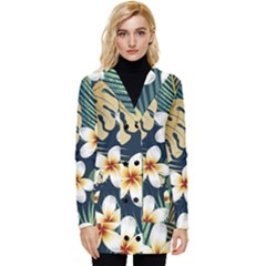 Seamless-pattern-with-tropical-strelitzia-flowers-leaves-exotic-background Button Up Hooded Coat  by uniart180623