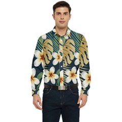 Seamless-pattern-with-tropical-strelitzia-flowers-leaves-exotic-background Men s Long Sleeve  Shirt by uniart180623