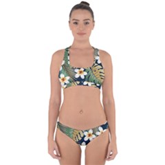 Seamless-pattern-with-tropical-strelitzia-flowers-leaves-exotic-background Cross Back Hipster Bikini Set by uniart180623