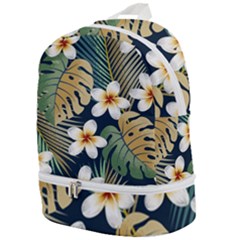 Seamless-pattern-with-tropical-strelitzia-flowers-leaves-exotic-background Zip Bottom Backpack by uniart180623