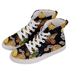 Embroidery-blossoming-lemons-butterfly-seamless-pattern Men s Hi-top Skate Sneakers by uniart180623