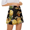 Embroidery-blossoming-lemons-butterfly-seamless-pattern Mini Front Wrap Skirt View3