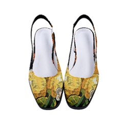 Embroidery-blossoming-lemons-butterfly-seamless-pattern Women s Classic Slingback Heels