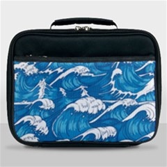 Storm-waves-seamless-pattern-raging-ocean-water-sea-wave-vintage-japanese-storms-print-illustration- Lunch Bag by uniart180623