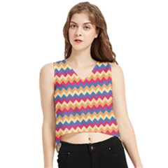 Zigzag-pattern-seamless-zig-zag-background-color V-neck Cropped Tank Top by uniart180623