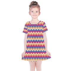 Zigzag-pattern-seamless-zig-zag-background-color Kids  Simple Cotton Dress by uniart180623