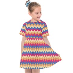 Zigzag-pattern-seamless-zig-zag-background-color Kids  Sailor Dress by uniart180623