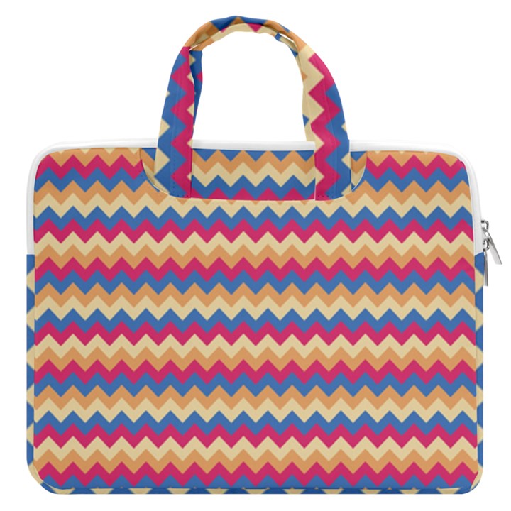 Zigzag-pattern-seamless-zig-zag-background-color MacBook Pro 16  Double Pocket Laptop Bag 