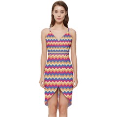 Zigzag-pattern-seamless-zig-zag-background-color Wrap Frill Dress