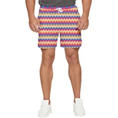 Zigzag-pattern-seamless-zig-zag-background-color Men s Runner Shorts by uniart180623