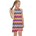 Zigzag-pattern-seamless-zig-zag-background-color Kids  Halter Collar Waist Tie Chiffon Dress View3