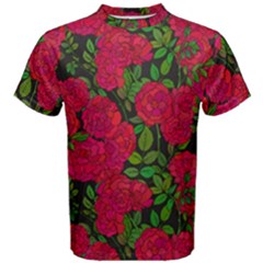 Seamless-pattern-with-colorful-bush-roses Men s Cotton Tee by uniart180623