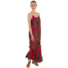 Seamless-pattern-with-colorful-bush-roses Cami Maxi Ruffle Chiffon Dress by uniart180623