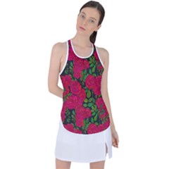 Seamless-pattern-with-colorful-bush-roses Racer Back Mesh Tank Top by uniart180623