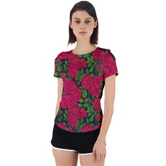 Seamless-pattern-with-colorful-bush-roses Back Cut Out Sport Tee by uniart180623