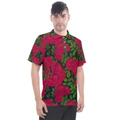 Seamless-pattern-with-colorful-bush-roses Men s Polo Tee by uniart180623