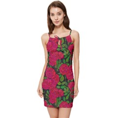 Seamless-pattern-with-colorful-bush-roses Summer Tie Front Dress by uniart180623