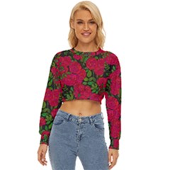 Seamless-pattern-with-colorful-bush-roses Lightweight Long Sleeve Sweatshirt by uniart180623