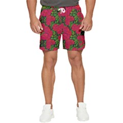 Seamless-pattern-with-colorful-bush-roses Men s Runner Shorts by uniart180623