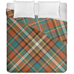 Tartan-scotland-seamless-plaid-pattern-vector-retro-background-fabric-vintage-check-color-square-geo Duvet Cover Double Side (california King Size) by uniart180623