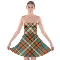 Tartan-scotland-seamless-plaid-pattern-vector-retro-background-fabric-vintage-check-color-square-geo Strapless Bra Top Dress by uniart180623