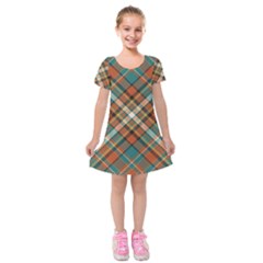 Tartan-scotland-seamless-plaid-pattern-vector-retro-background-fabric-vintage-check-color-square-geo Kids  Short Sleeve Velvet Dress by uniart180623