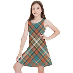 Tartan-scotland-seamless-plaid-pattern-vector-retro-background-fabric-vintage-check-color-square-geo Kids  Lightweight Sleeveless Dress by uniart180623