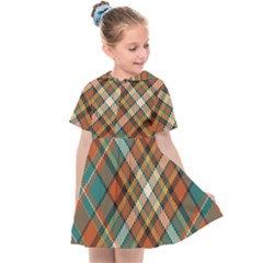 Tartan-scotland-seamless-plaid-pattern-vector-retro-background-fabric-vintage-check-color-square-geo Kids  Sailor Dress by uniart180623