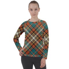 Tartan-scotland-seamless-plaid-pattern-vector-retro-background-fabric-vintage-check-color-square-geo Women s Long Sleeve Raglan Tee