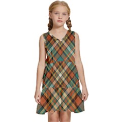 Tartan-scotland-seamless-plaid-pattern-vector-retro-background-fabric-vintage-check-color-square-geo Kids  Sleeveless Tiered Mini Dress by uniart180623