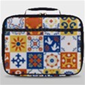 Mexican-talavera-pattern-ceramic-tiles-with-flower-leaves-bird-ornaments-traditional-majolica-style- Full Print Lunch Bag View1