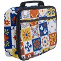 Mexican-talavera-pattern-ceramic-tiles-with-flower-leaves-bird-ornaments-traditional-majolica-style- Full Print Lunch Bag View3