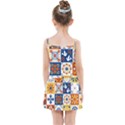 Mexican-talavera-pattern-ceramic-tiles-with-flower-leaves-bird-ornaments-traditional-majolica-style- Kids  Summer Sun Dress View2