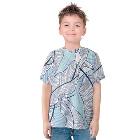 Tropical Flower Seamless Pattern Kids  Cotton Tee by uniart180623