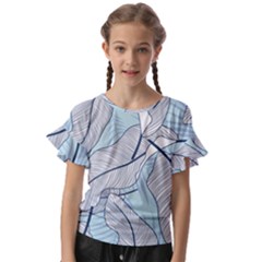 Tropical Flower Seamless Pattern Kids  Cut Out Flutter Sleeves by uniart180623