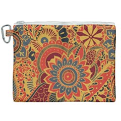 Bright-seamless-pattern-with-paisley-mehndi-elements-hand-drawn-wallpaper-with-floral-traditional Canvas Cosmetic Bag (xxl) by uniart180623