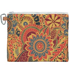 Bright-seamless-pattern-with-paisley-mehndi-elements-hand-drawn-wallpaper-with-floral-traditional Canvas Cosmetic Bag (xxxl) by uniart180623