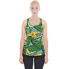 Seamless-pattern-with-cucumber-slice-flower-colorful-hand-drawn-background-with-vegetables-wallpaper Piece Up Tank Top by uniart180623