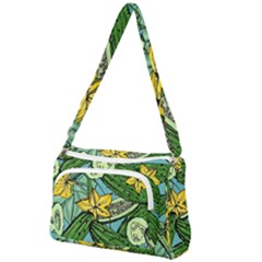 Seamless-pattern-with-cucumber-slice-flower-colorful-hand-drawn-background-with-vegetables-wallpaper Front Pocket Crossbody Bag