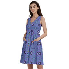 Floral-seamless-pattern Sleeveless Dress With Pocket