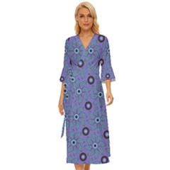 Floral-seamless-pattern Midsummer Wrap Dress by uniart180623